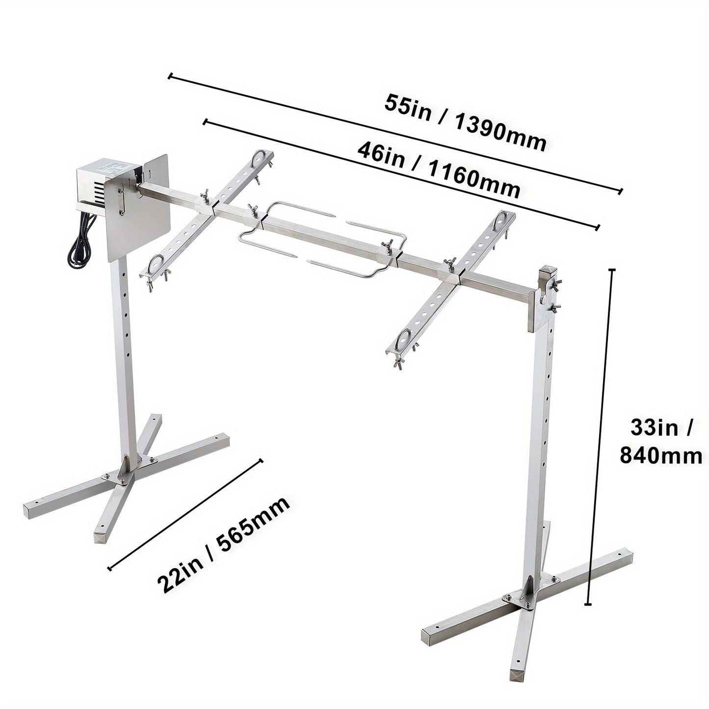 Electric BBQ Stainless Steel Rotisserie Grill Kit.