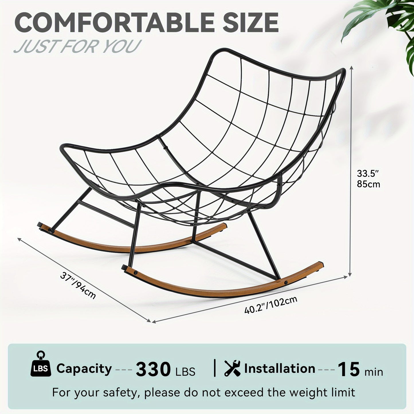 Ergonomic Outdoor Papasan Rocking Chair.
