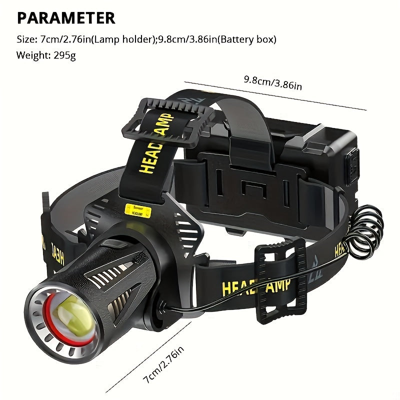 XHP360 Ultra-Bright LED Headlamp with 36 LEDs, 7800mAh Rechargeable Battery,