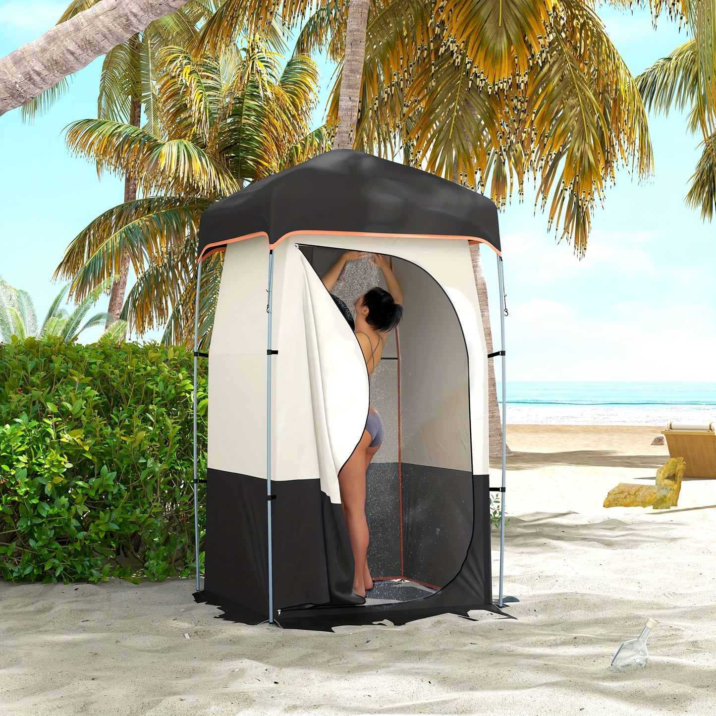 Portable Shower Tent, Privacy With Solar Shower Bag,