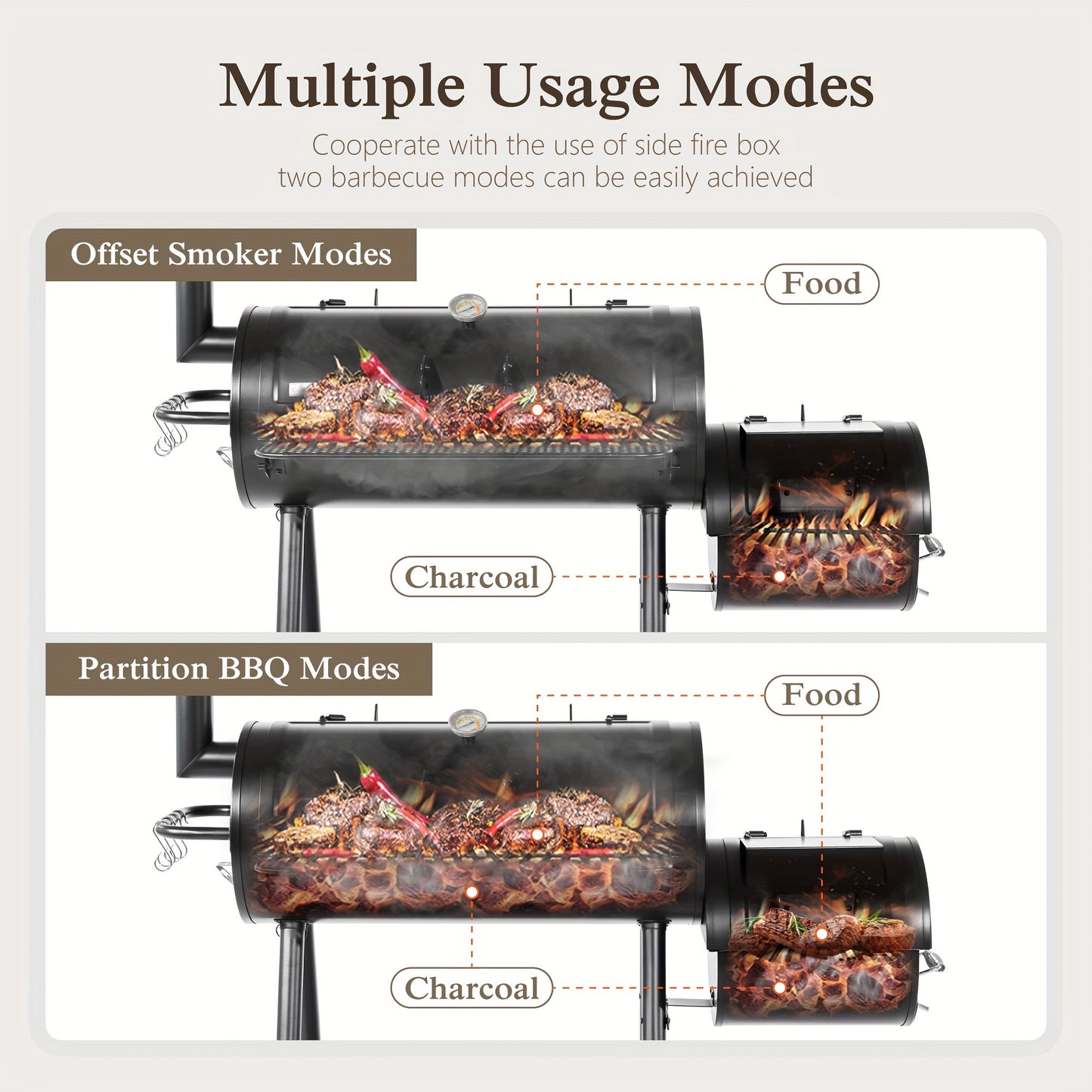 Extra Large Outdoor Grill - Heavy Duty Charcoal Smoker,