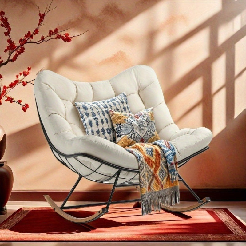 Ergonomic Outdoor Papasan Rocking Chair.