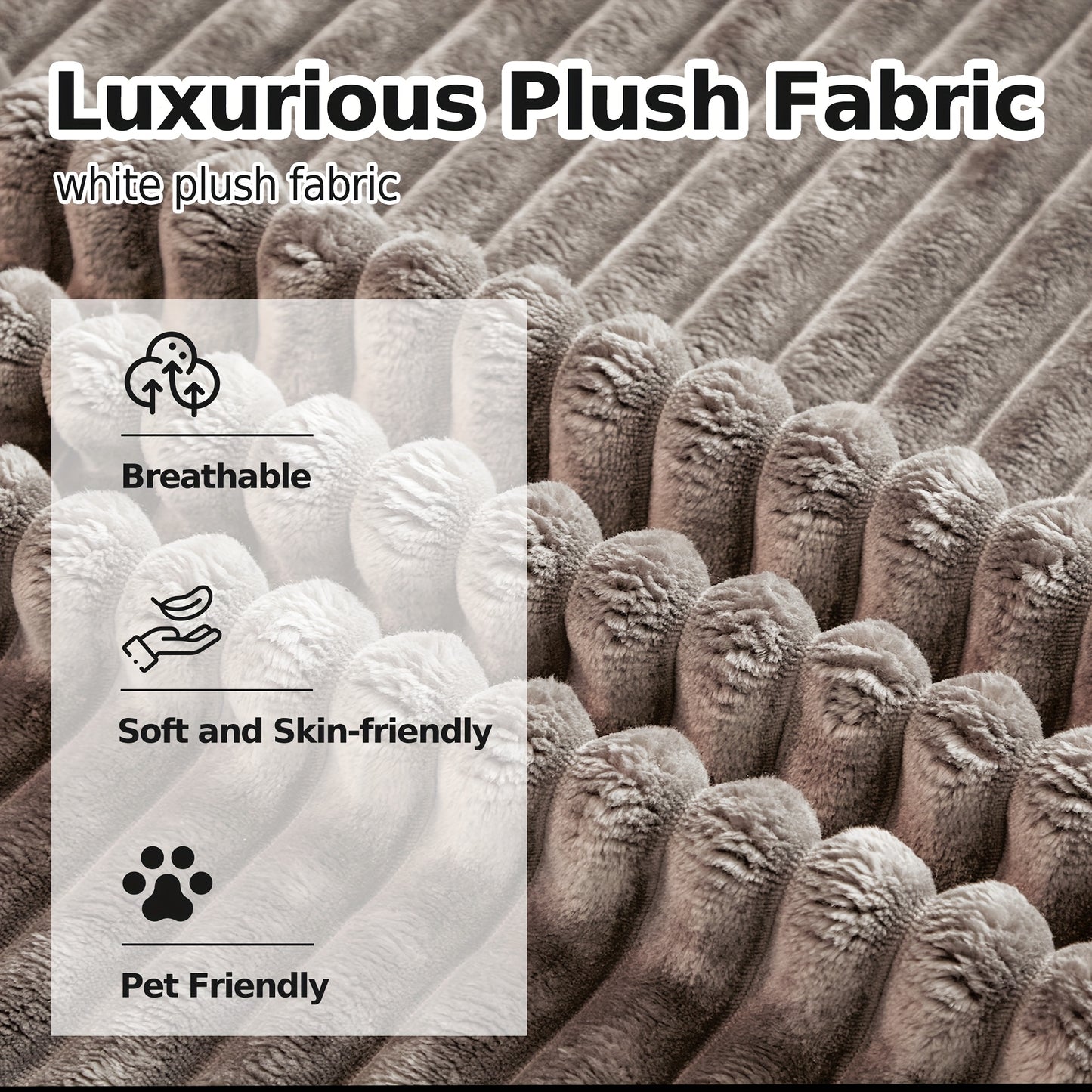 Gray Corduroy Chaise Lounge Chair