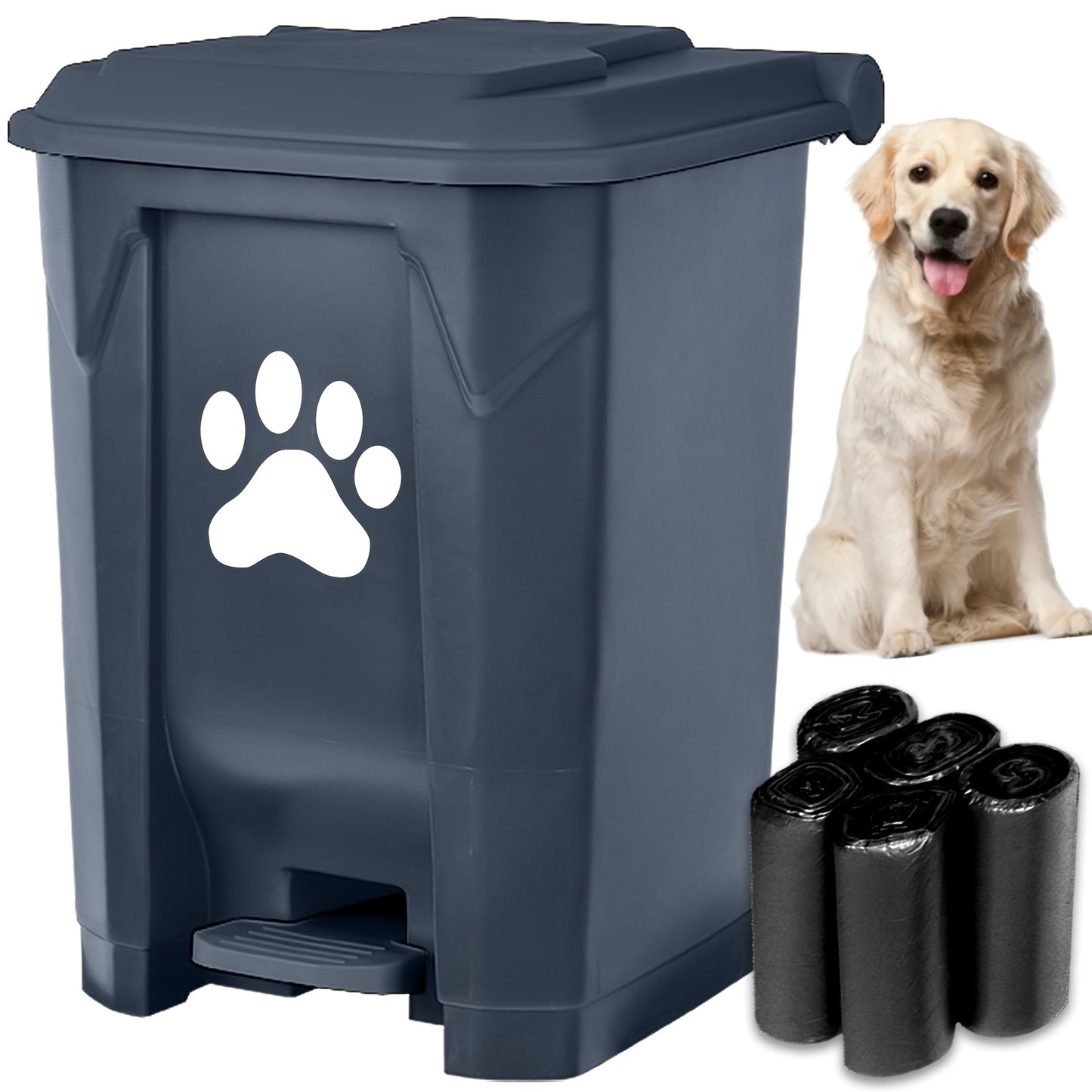 Dog/Cat Poop Trash Can Outdoors Pet Waste Station with Lid. Read More