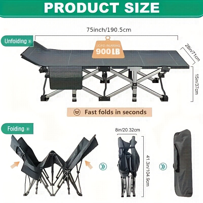 75in Foldable Sleeping Bed Double-Sided Mattress,