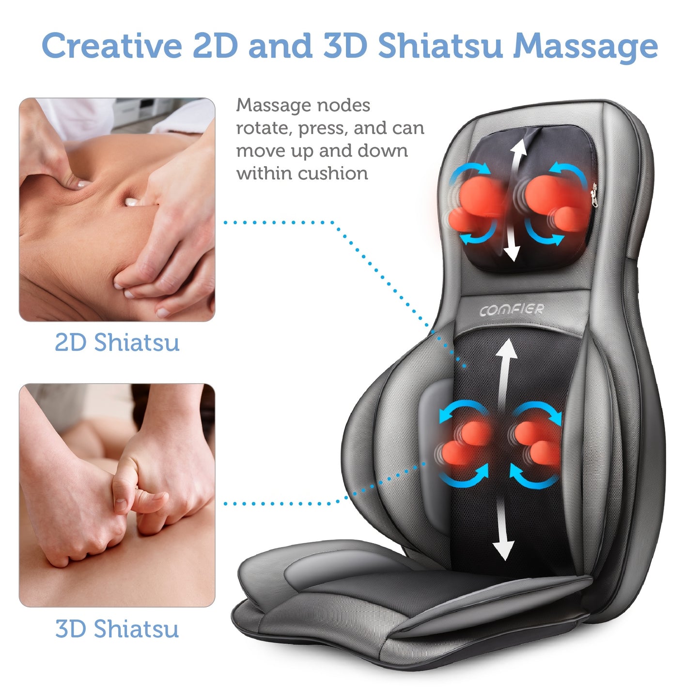 Shiatsu Heated Massage Chair Pad for Full Body Relaxation