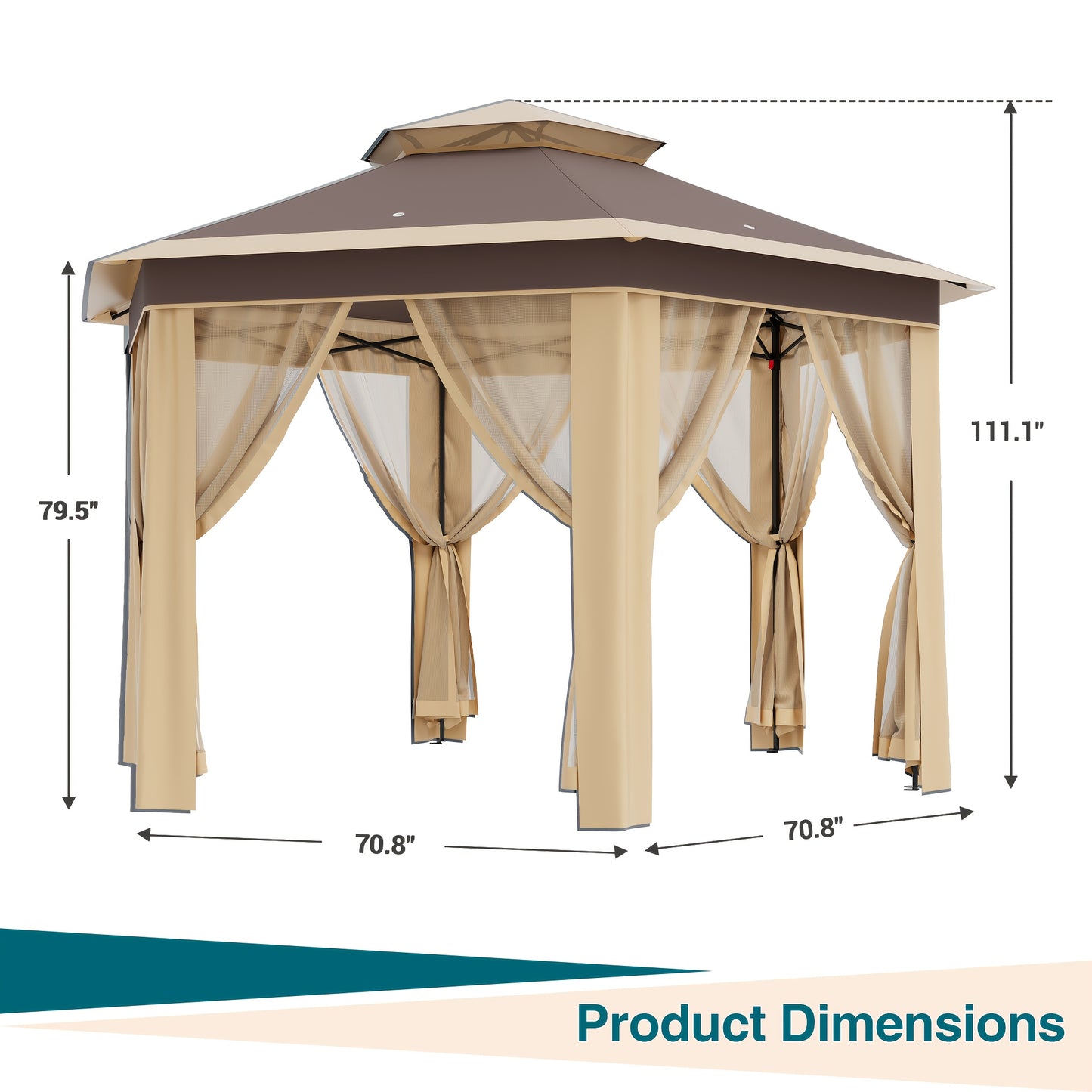 Pop Up Gazebo with Zippered Mesh Sides 13' x 13'