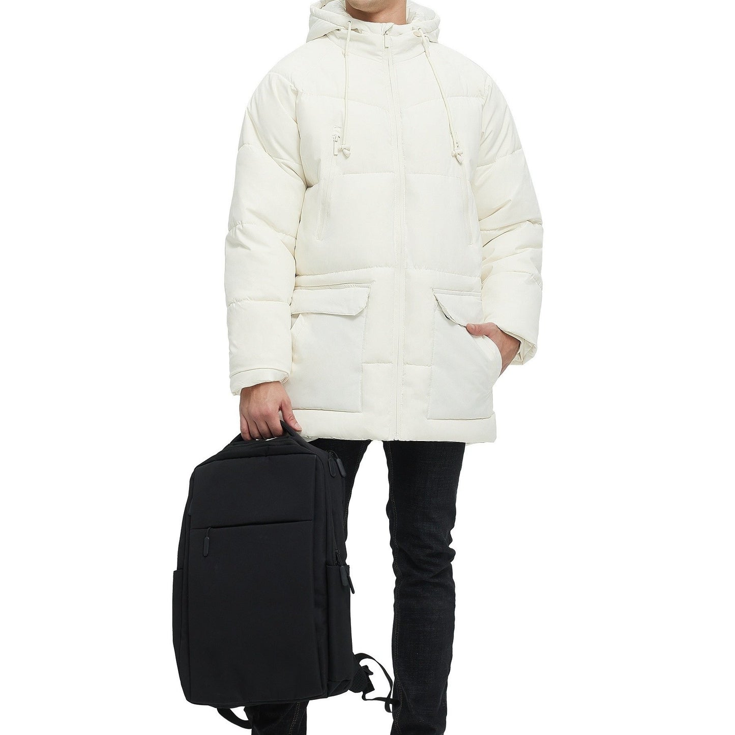 Men's Long Coat Hooded Warm, Cold Weather Parka