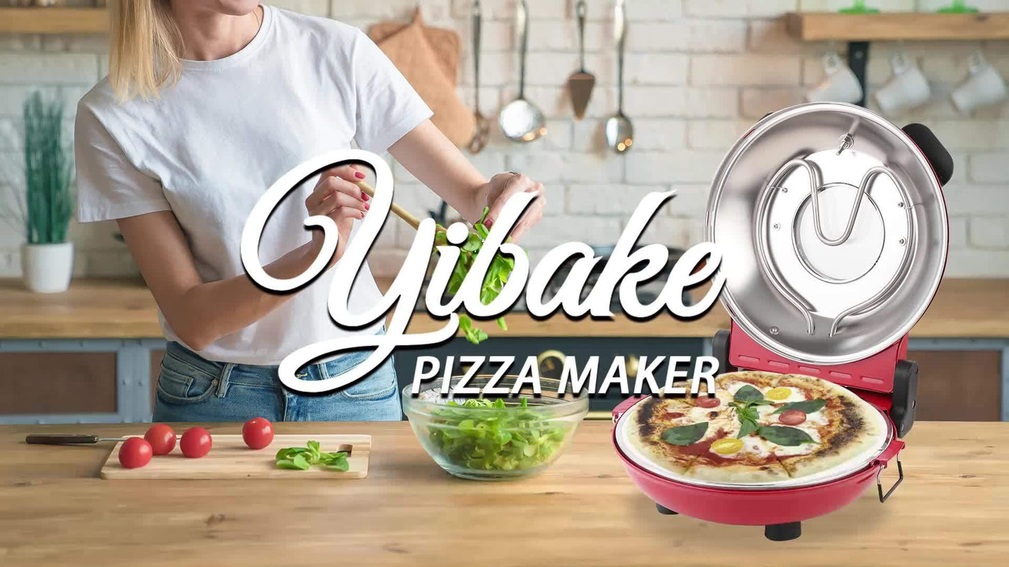 12-Inch Electric Pizza Oven 1200W Portable Heats Up to 800°F,