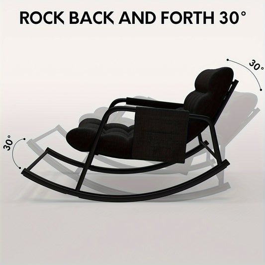 Oversize Indoor Outdoor Rocking Chair - Ergonomic with Plush Cushion,