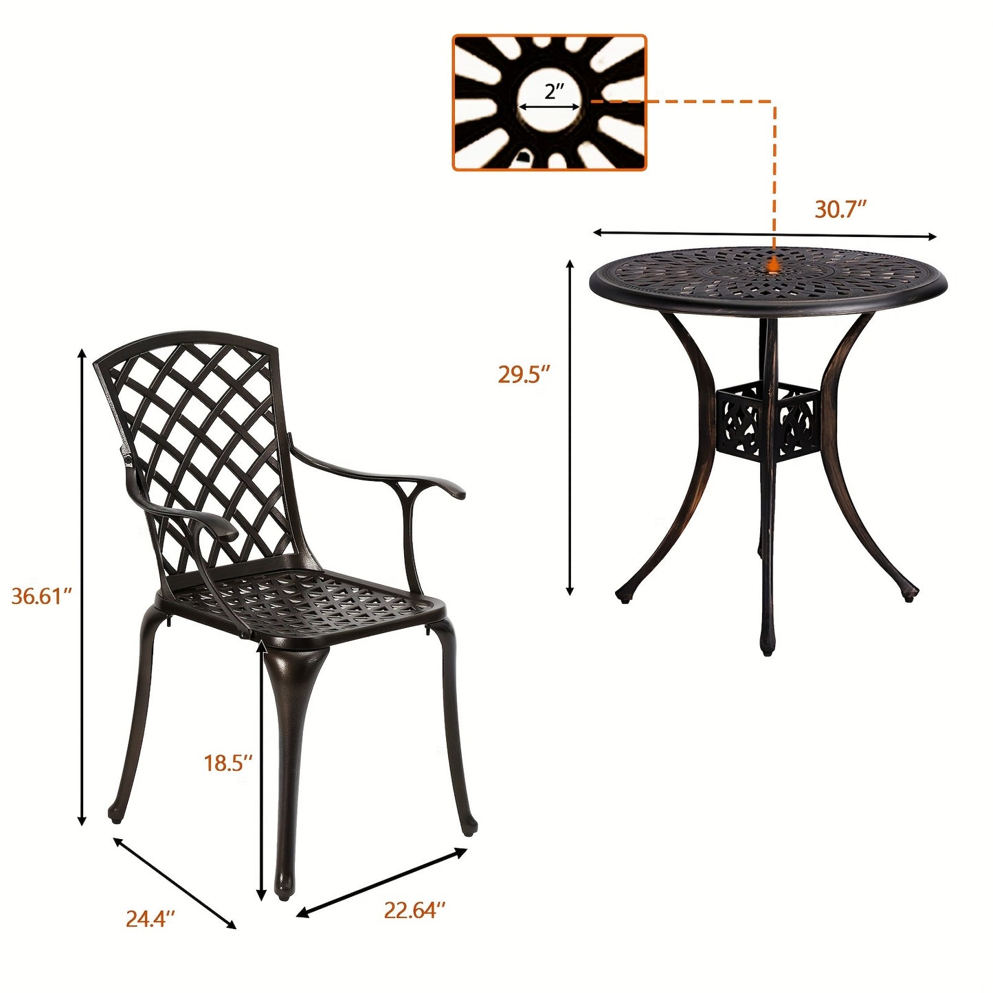 5 Piece Outdoor Patio Dining Set