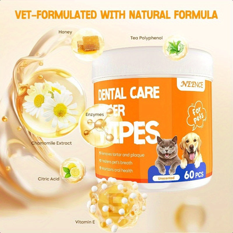 Pet Teeth Cleaning Wipes for Dogs and Cats