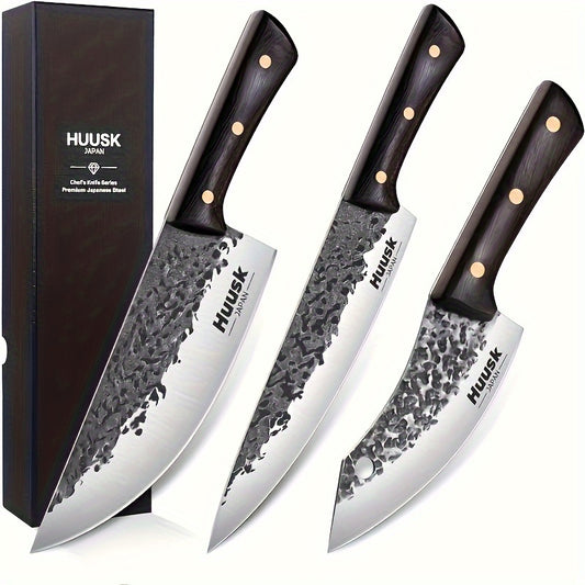 Hand Forged Chef Knife Set - High Carbon Steel Cooking Knifes,