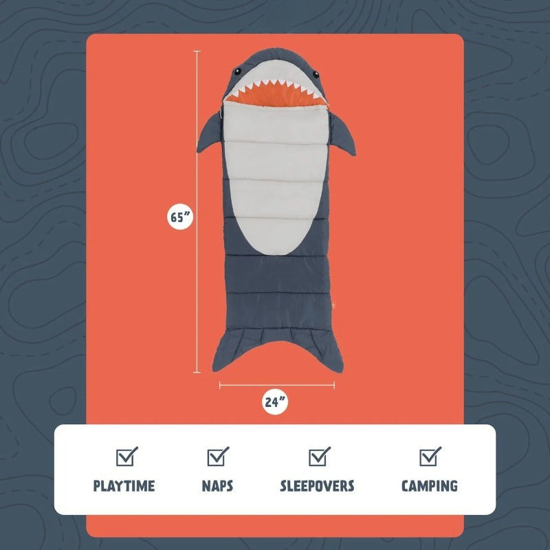Youth Sleeping Bag - Shark Design,