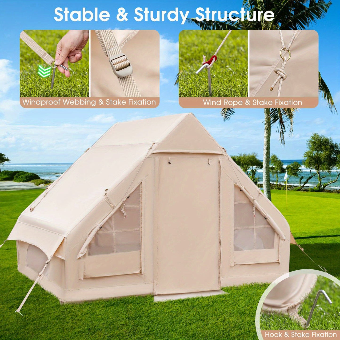 Inflatable Tent 2-6 People Glamping Family Camping