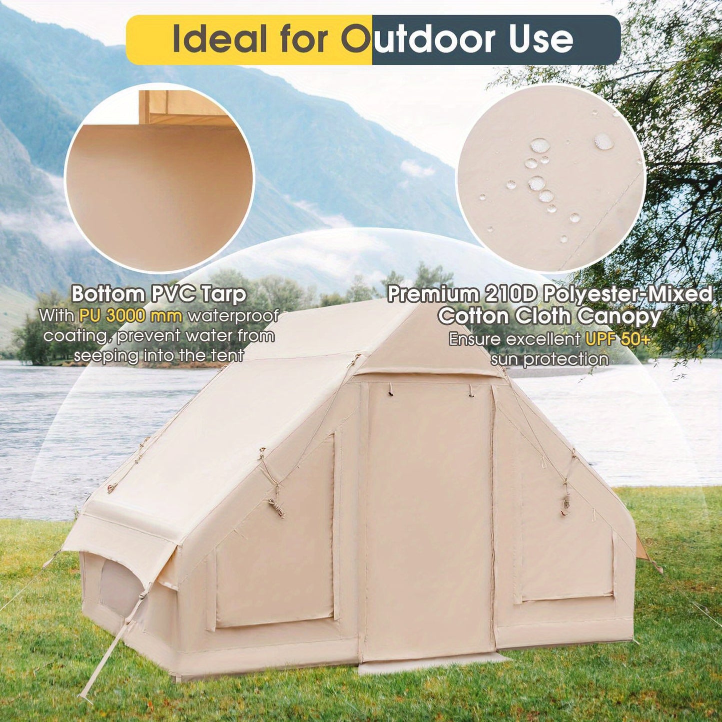 Inflatable Tent 2-6 People Glamping Family Camping