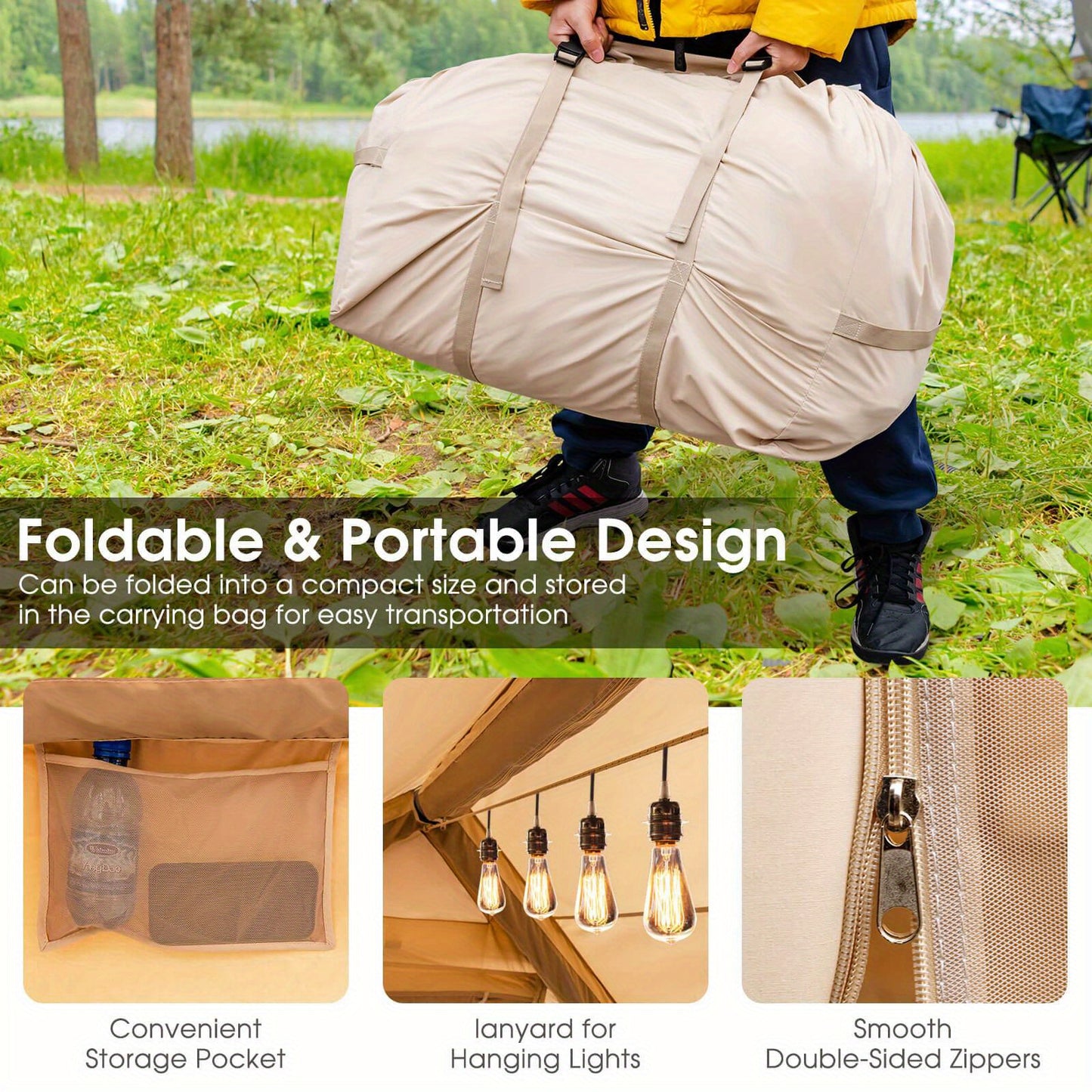 Inflatable Tent 2-6 People Glamping Family Camping