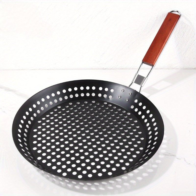 Stainless Steel BBQ Grill Basket with Folding Handle
