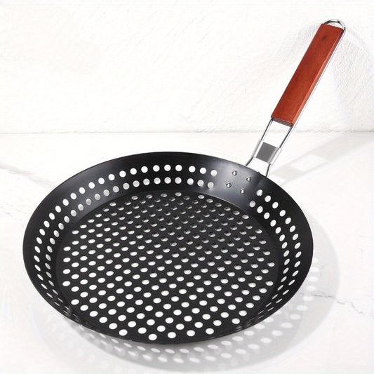 Stainless Steel BBQ Grill Basket with Folding Handle