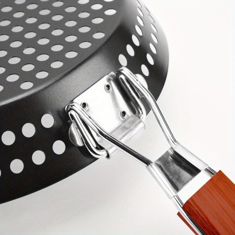 Stainless Steel BBQ Grill Basket with Folding Handle