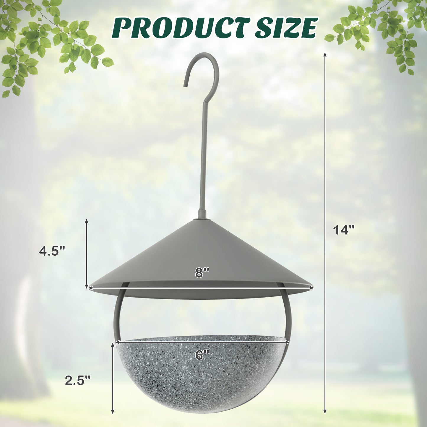 Outdoor Dome Metal Bird Feeder / Bath,