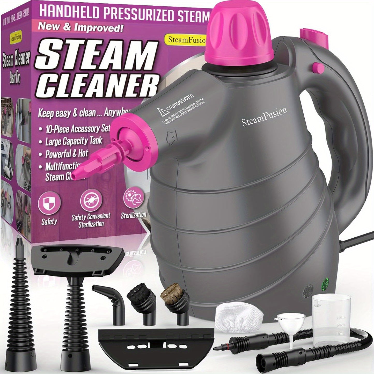 Home and Car Handheld Steam Cleaner.