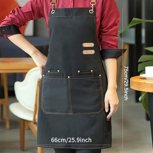 1 piece waterproof and oil resistant apron with pockets