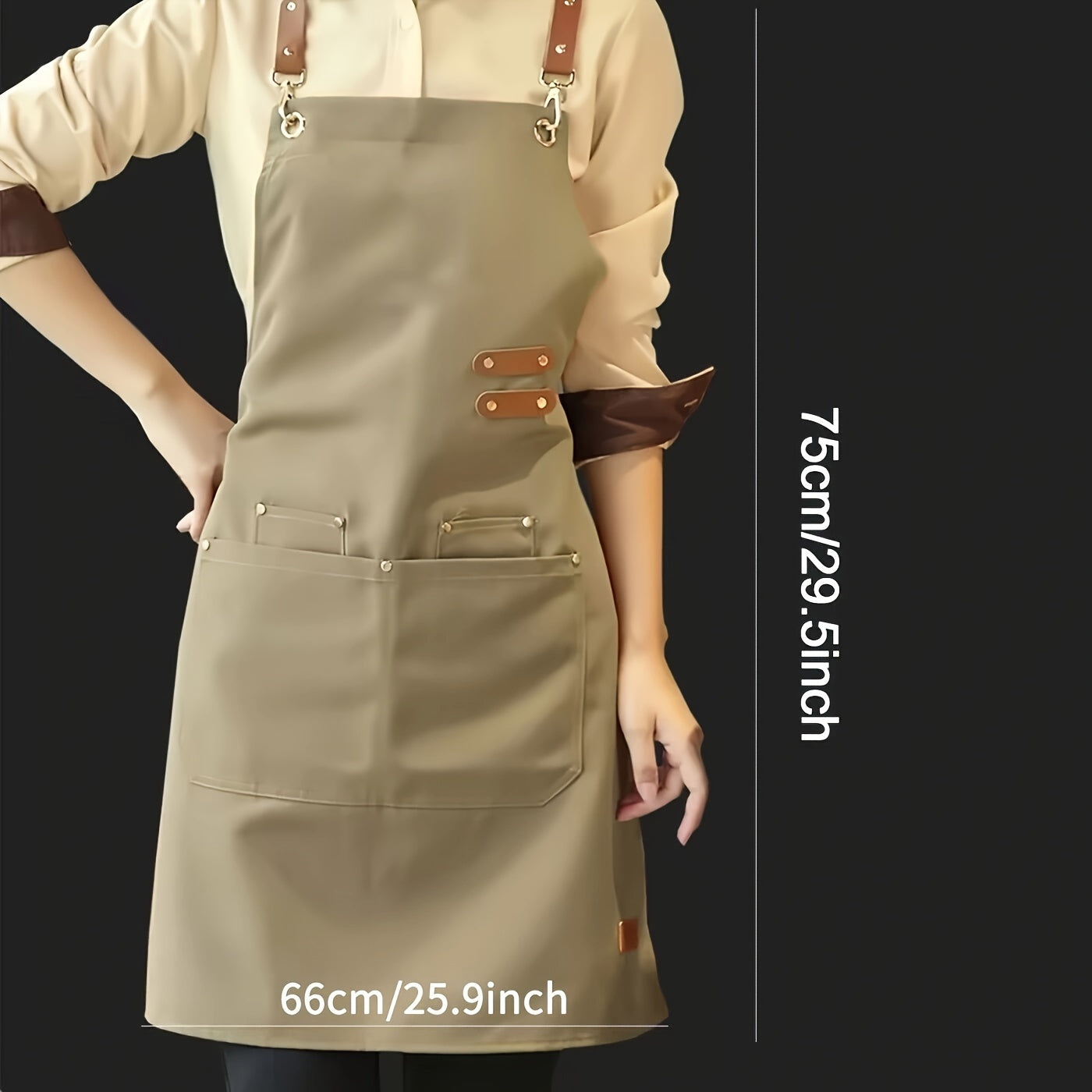 1 piece waterproof and oil resistant apron with pockets