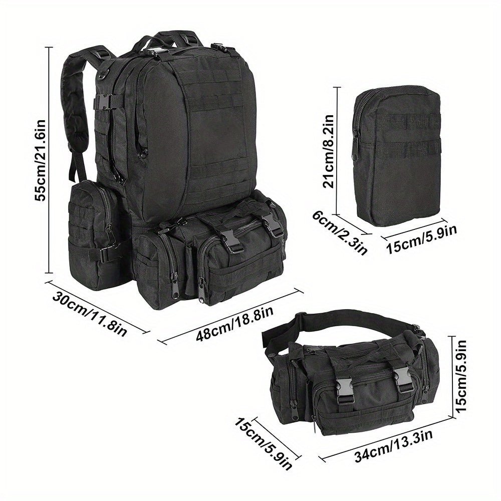 60L Black Large Outdoor Detachable Backpack See More.
