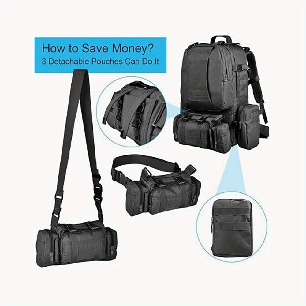 60L Black Large Outdoor Detachable Backpack See More.