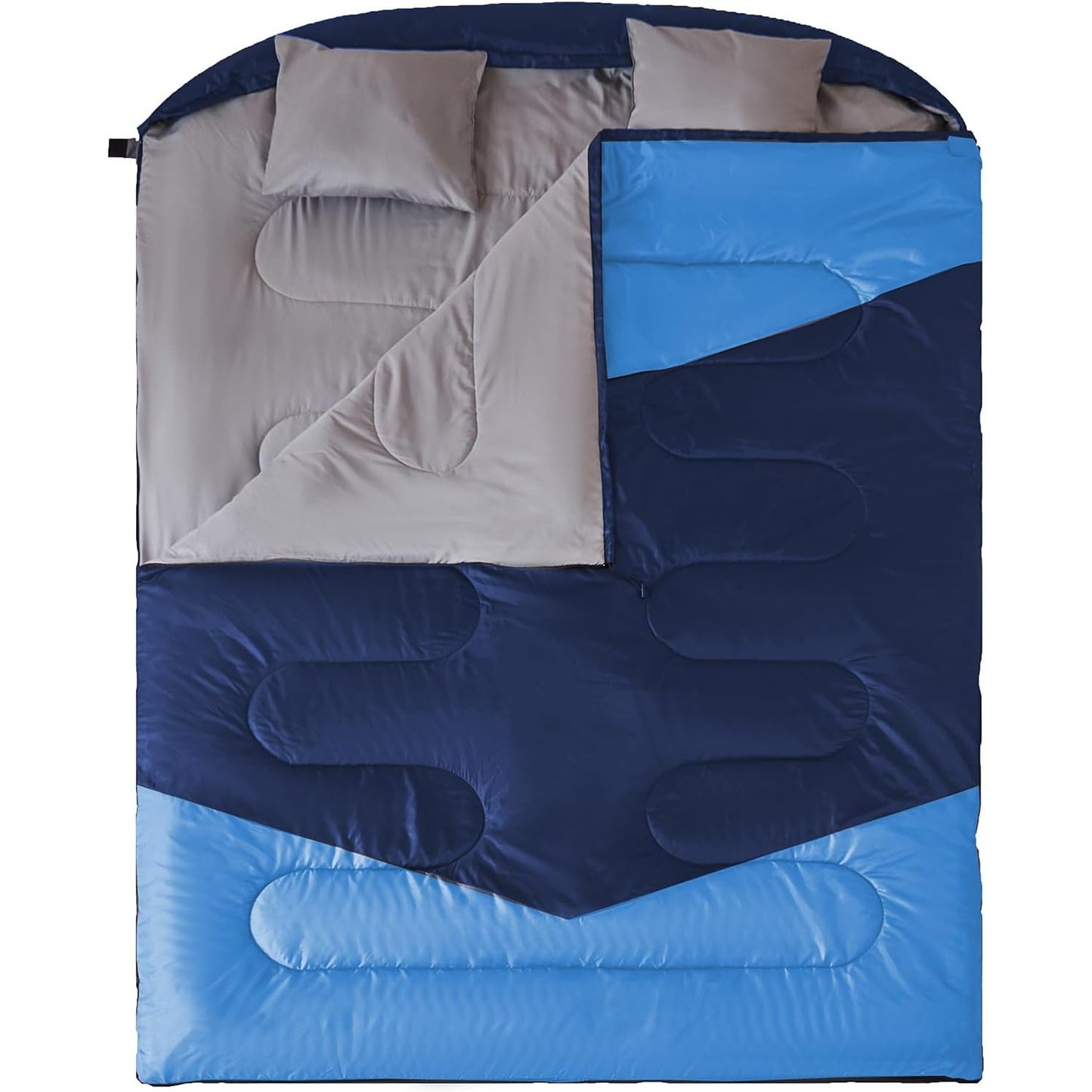 Double Sleeping Bag, with 2 Pillows, Queen Size XL.