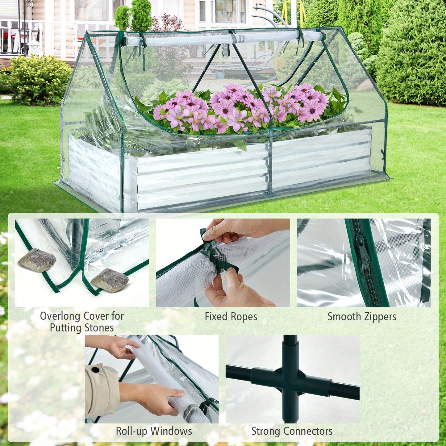 6FT x 3FT x 3FT Raised Garden Bed with Greenhouse, See More.