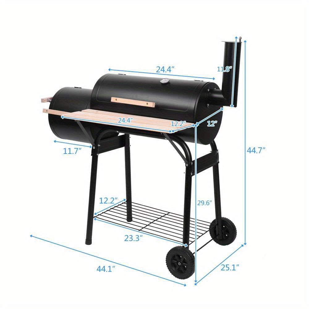 Heavy Duty Portable BBQ Grill and Offset Smoker