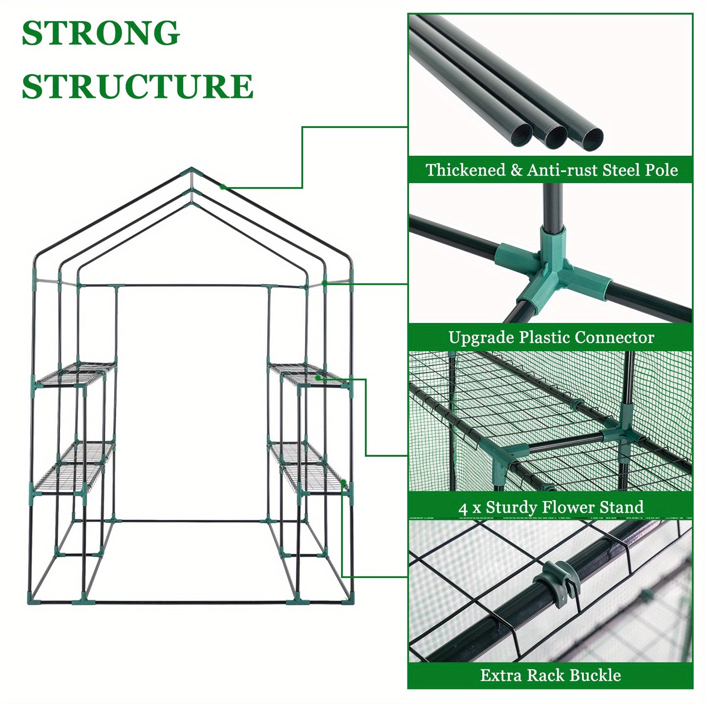 56.3x56.3x76.77inch PE Cloth Greenhouse. Read More