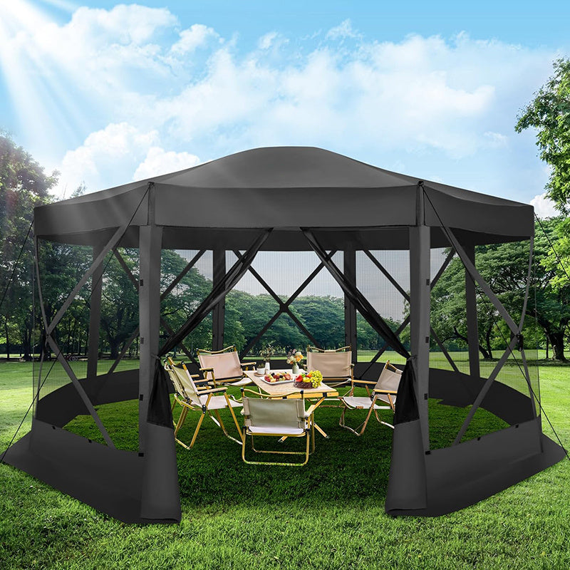 1pc 15x15ft Pop-Up Gazebo Tent with Mosquito Netting Canopy Shelter