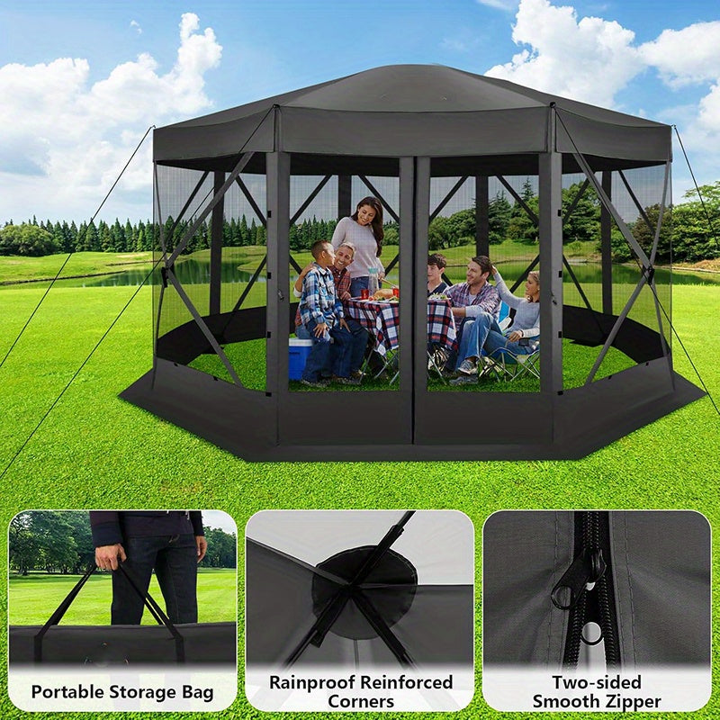 1pc 15x15ft Pop-Up Gazebo Tent with Mosquito Netting Canopy Shelter