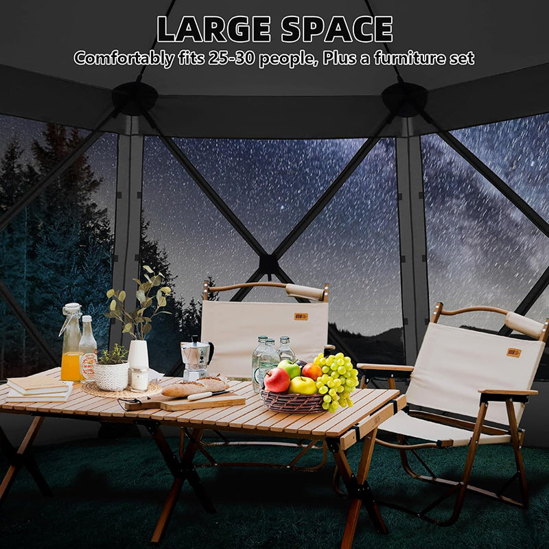 1pc 15x15ft Pop-Up Gazebo Tent with Mosquito Netting Canopy Shelter
