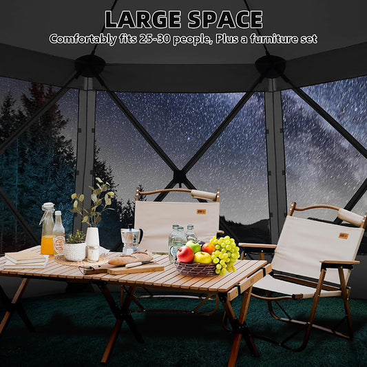 1pc 15x15ft Pop-Up Gazebo Tent with Mosquito Netting Canopy Shelter