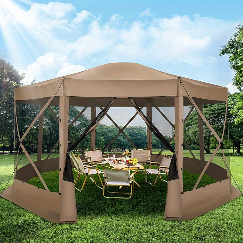1pc 15x15ft Pop-Up Gazebo Tent with Mosquito Netting Canopy Shelter