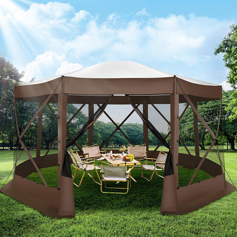 1pc 15x15ft Pop-Up Gazebo Tent with Mosquito Netting Canopy Shelter