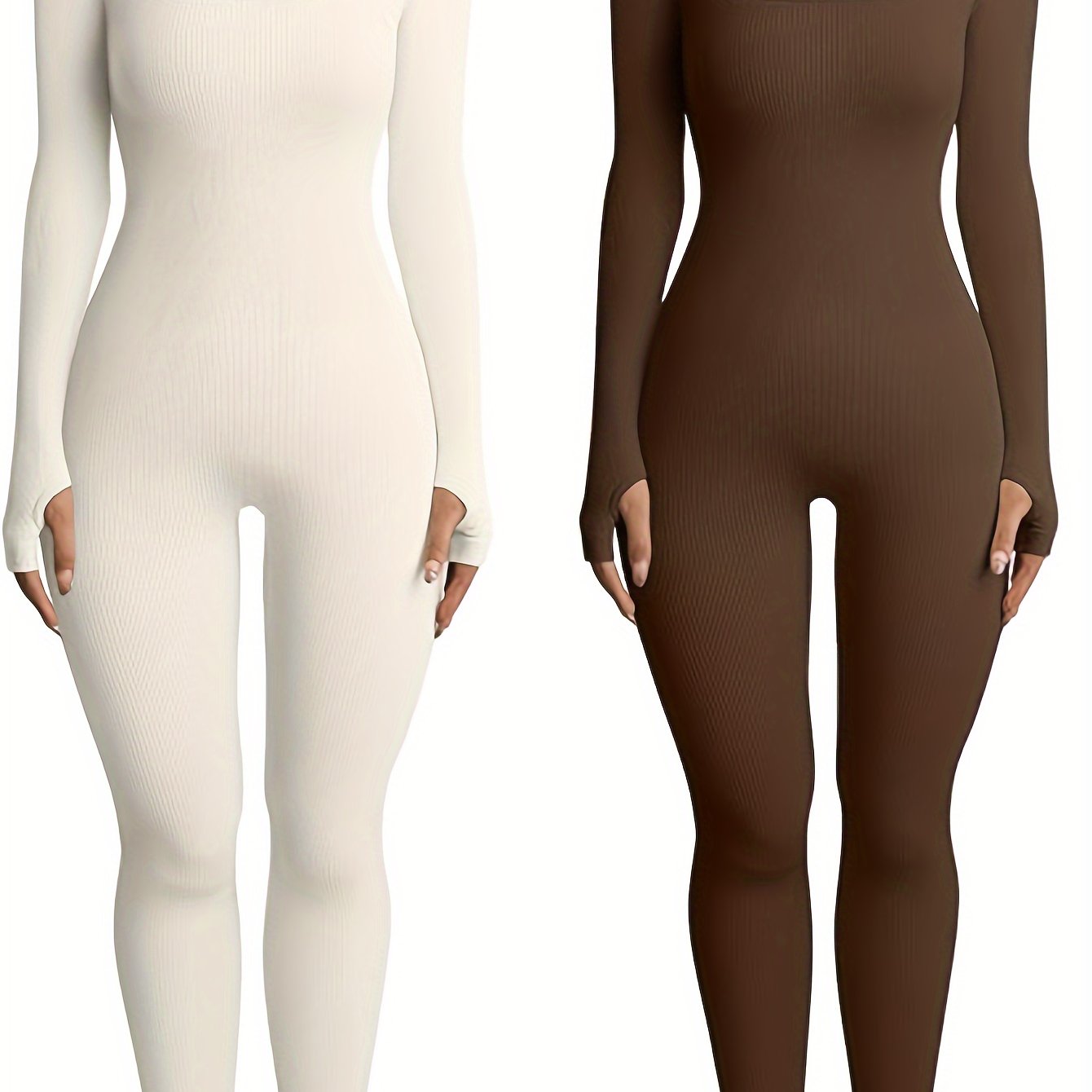 Two Pieces Seamless Ribbed Yoga Workout Jumpsuit.