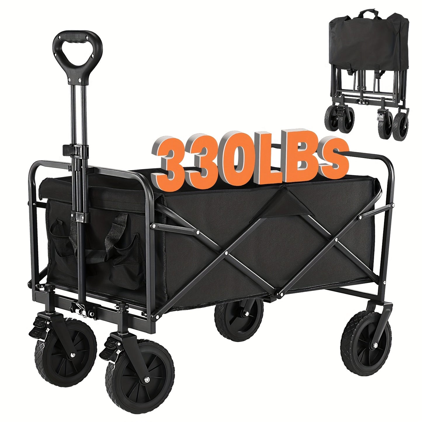 Foldable Wagon Cart, Big All-Terrain Wheels,