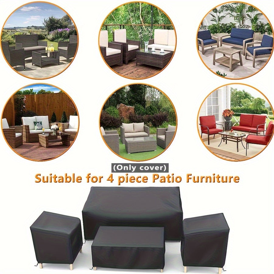 4pcs/set Patio Furniture Cover, 210D Heavy-duty Waterproof. Outdoor Furniture Cover,