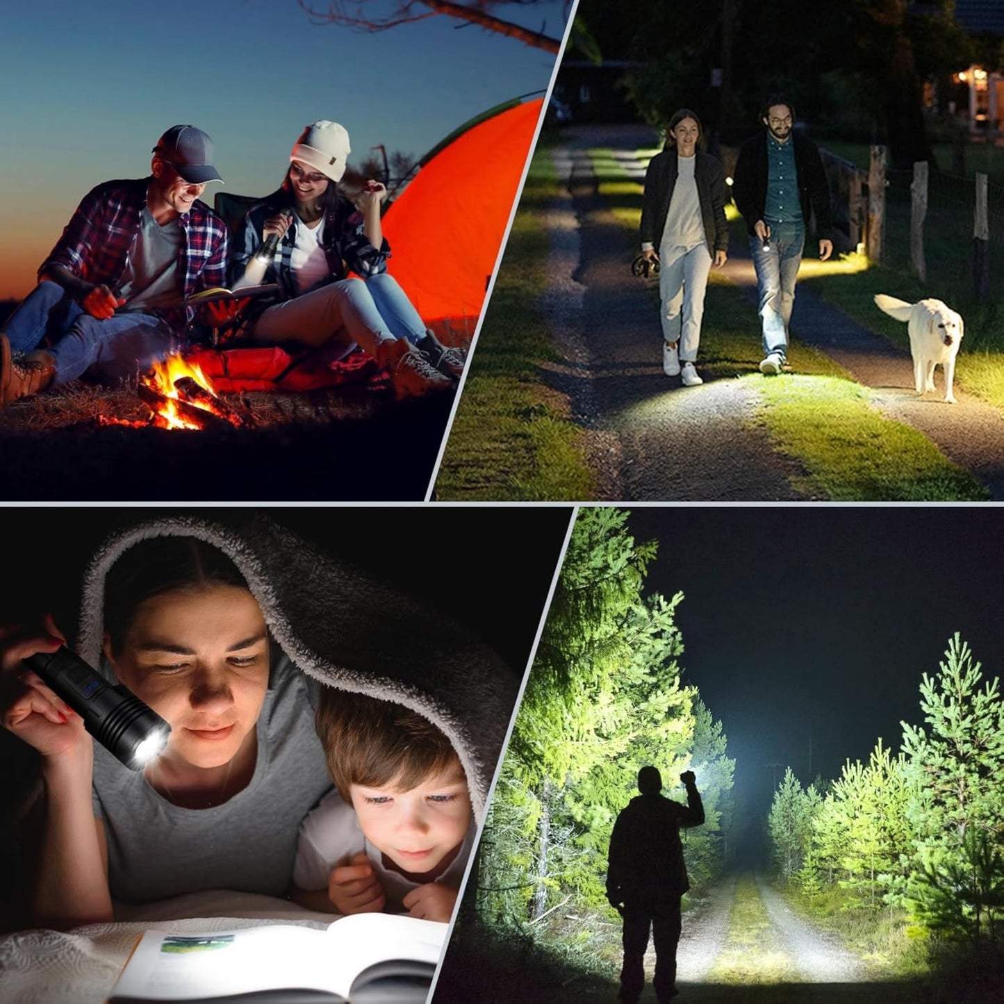 2pcs Ultra-Bright LED Rechargeable Flashlights,