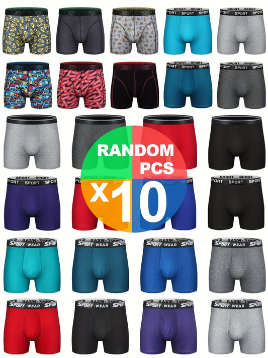 Men's Boxer Briefs Cotton Underwear Boxer Briefs 10-pack