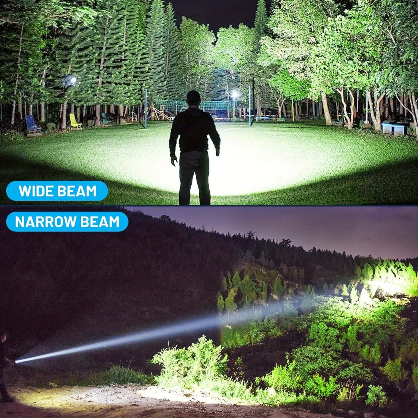 2pcs Ultra-Bright LED Rechargeable Flashlights,