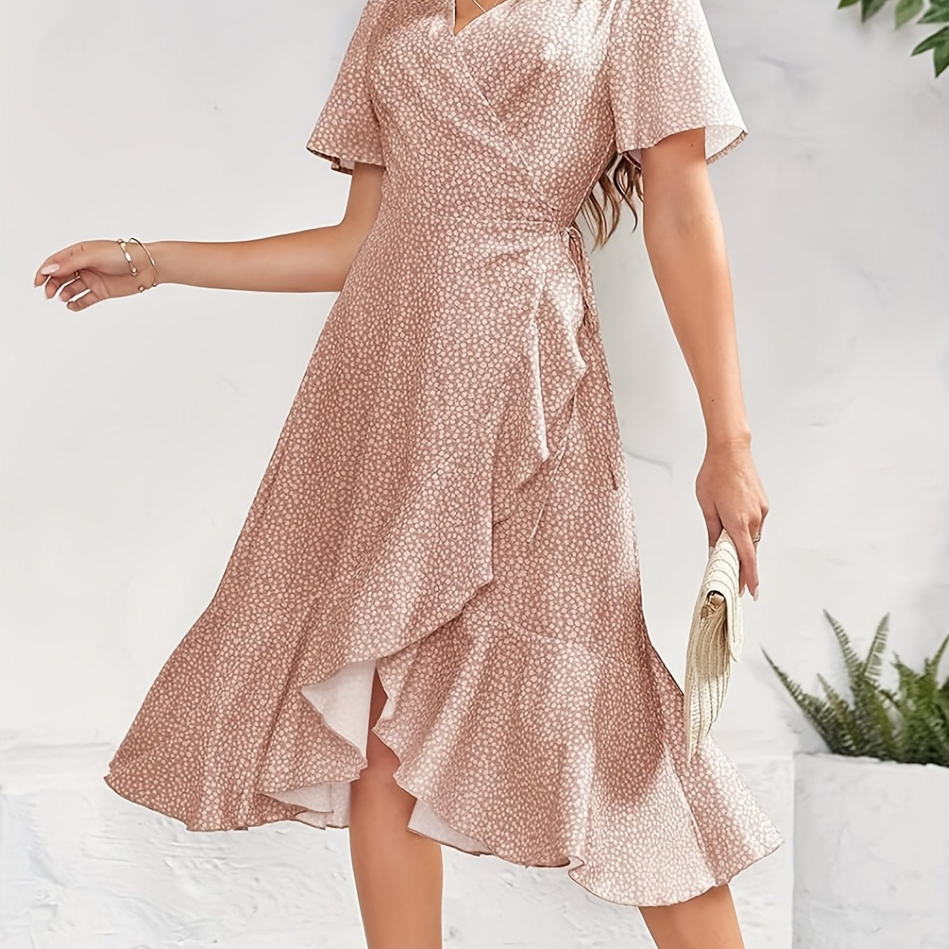 Elegant Women's Wrap Maxi Dress .