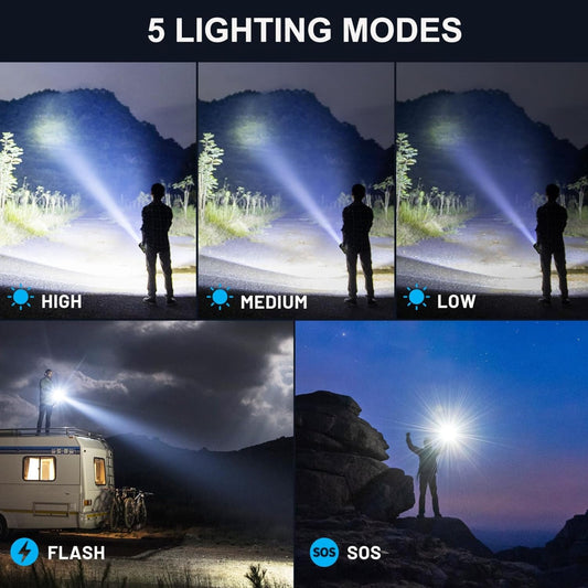 2pcs Ultra-Bright LED Rechargeable Flashlights,