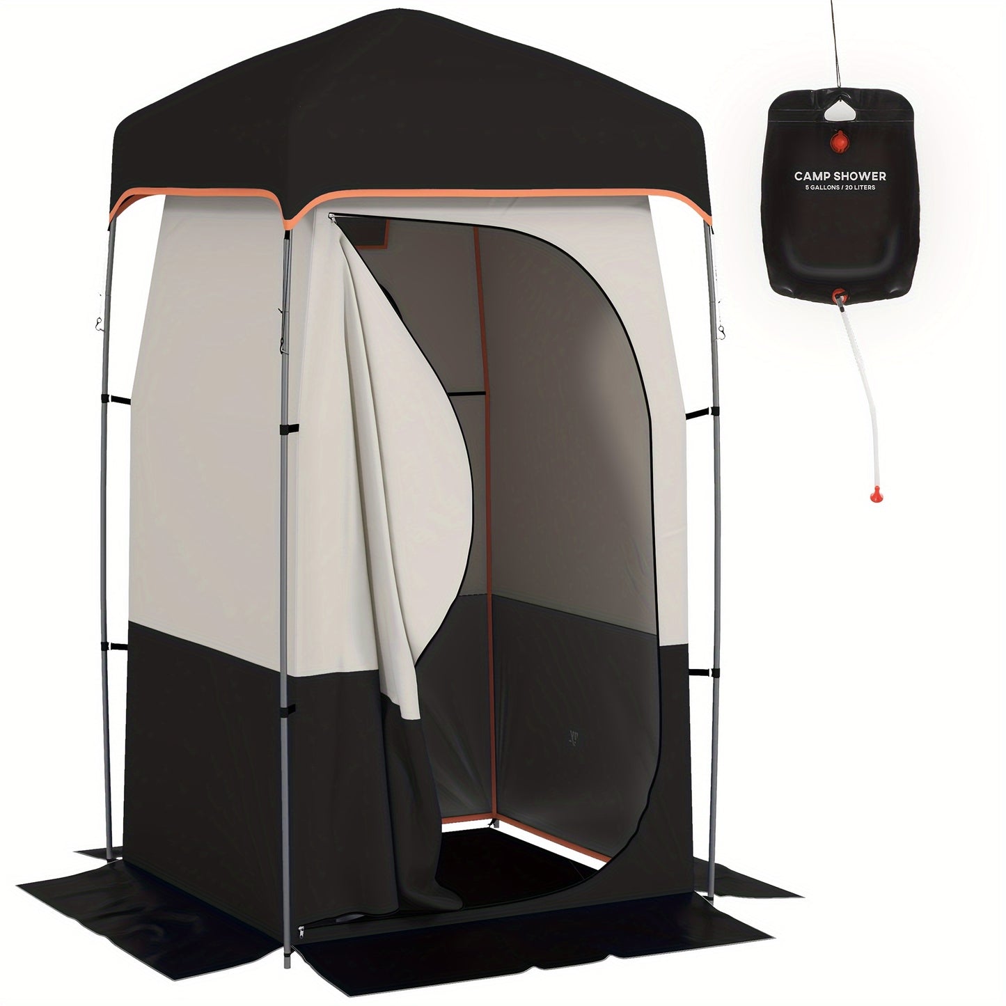 Portable Shower Tent, Privacy With Solar Shower Bag,