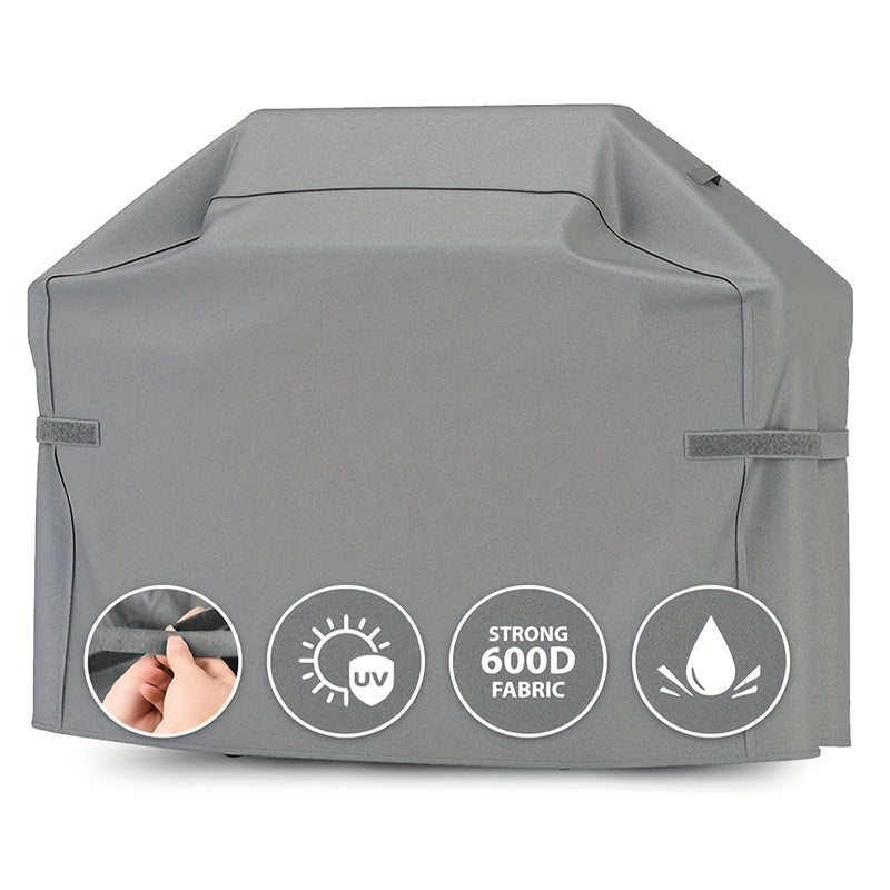 1pc Durable Outdoor BBQ Grill Cover - Waterproof, UV & Adjustable Straps,
